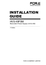 FOR-A HVS-49PSM Installation Manual preview