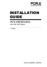 FOR-A HVS-49SSD240G Installation Manual preview