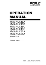 Preview for 1 page of FOR-A HVS-AUX16A Operation Manual