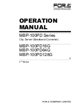 FOR-A MBP-100PD Series Operation Manual preview