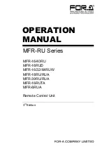 FOR-A MFR-16 Operation Manual preview