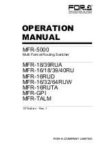 FOR-A MFR-16RUD Operation Manual preview