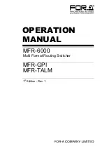 Preview for 1 page of FOR-A MFR-GPI Operation Manual