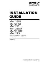 FOR-A MV-1200 Installation Manual preview