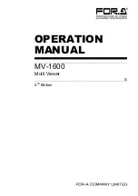 FOR-A MV-1600 Operation Manual предпросмотр