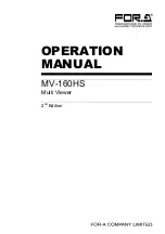 Preview for 1 page of FOR-A MV-160HS Multi Viewer Operation Manual