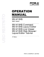 FOR-A MV-410HS Operation Manual предпросмотр