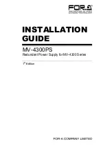 FOR-A MV-4300PS Series Installation Manual preview