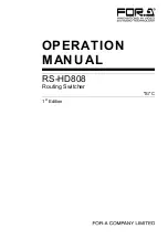 FOR-A RS-HD808 Operation Manual preview