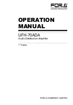 FOR-A UFH-70ADA Operation Manual preview