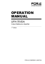 FOR-A UFH-70VDA Operation Manual preview