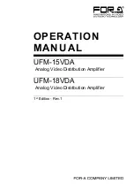 FOR-A UFM-15VDA Operation Manual preview