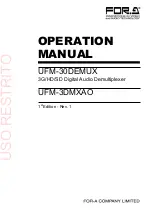 Preview for 1 page of FOR-A UFM-30DEMUX Operation Manual