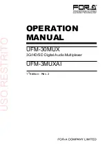 FOR-A UFM-30MUX Operation Manual preview