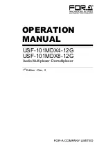 Preview for 1 page of FOR-A USF-101MDX4-12G Operation Manual