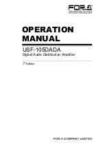 Предварительный просмотр 1 страницы FOR-A USF-105DADA Operation Manual