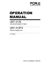 Предварительный просмотр 1 страницы FOR-A USF-212PS Operation Manual