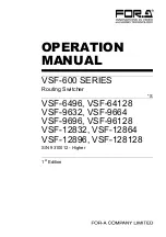 Предварительный просмотр 1 страницы FOR-A VSF-128128 Operation Manual