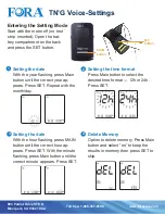 Fora TNG VOICE Advanced Settings preview