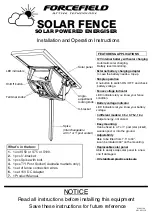 Forcefield SOLAR FENCE Installation And Operation Instructions Manual предпросмотр