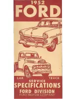 Предварительный просмотр 1 страницы Ford 1952 F Series Service Specifications Handbook