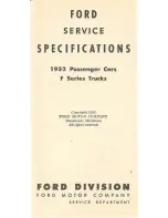 Предварительный просмотр 3 страницы Ford 1952 F Series Service Specifications Handbook