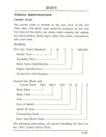 Предварительный просмотр 48 страницы Ford 1961 Comet Service Specifications Handbook