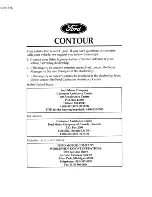 Preview for 1 page of Ford 1996 Contour Manual