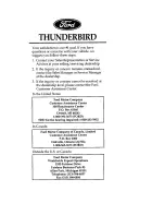 Ford 1996 Thunderbird Owner'S Manual preview