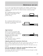 Предварительный просмотр 189 страницы Ford 2001 Crown Vic Owner'S Manual