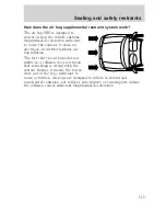 Предварительный просмотр 115 страницы Ford 2001 Explorer SportTrac User Manual