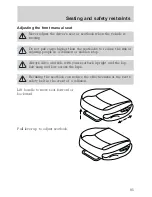 Предварительный просмотр 85 страницы Ford 2002 Taurus Owner'S Manual