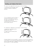 Предварительный просмотр 72 страницы Ford 2010 Transit Connect Owner'S Manual