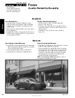 Предварительный просмотр 20 страницы Ford 2011 Focus Brochure & Specs