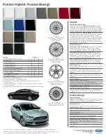 Предварительный просмотр 19 страницы Ford 2013 Fusion Brochure & Specs