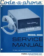 Ford Code-a-phone 200A Service Manual предпросмотр