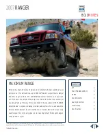 Предварительный просмотр 1 страницы Ford Ranger 2007 Brochure & Specs