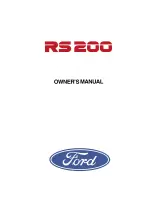 Ford RS200 Owner'S Manual предпросмотр