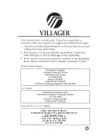 Предварительный просмотр 1 страницы Ford Villager Owner'S Manual