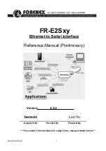 Preview for 1 page of Forenex E2S-RF/RI Reference Manual