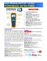 Preview for 1 page of FORENSICS DETECTORS NH3000 Quick Start Manual