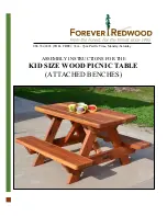 Preview for 1 page of Forever Redwood KID SIZE WOOD PICNIC TABLE Assembly Instructions Manual