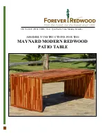 Forever Redwood MAYNARD MODERN REDWOOD PATIO TABLE Assembly Instructions preview