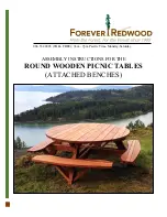 Forever Redwood ROUND WOODEN PICNIC TABLES Assembly Instructions Manual preview