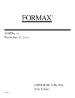 Preview for 1 page of Formax 3950 Series Operator'S Manual
