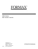 Preview for 2 page of Formax 6404 Series Operator'S Manual