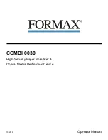 Formax COMBI 0030 Operator'S Manual предпросмотр