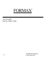 Предварительный просмотр 1 страницы Formax Cut-True 22S Operator'S Manual