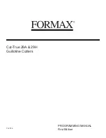 Preview for 1 page of Formax Cut-True 29A Programming Manual
