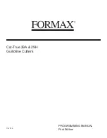 Предварительный просмотр 1 страницы Formax Cut-True 29A Programming Manual